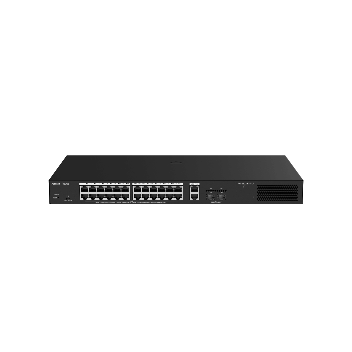 RG-ES228GS-LP, 28-Port Gigabit Smart Cloud Managed PoE Switch